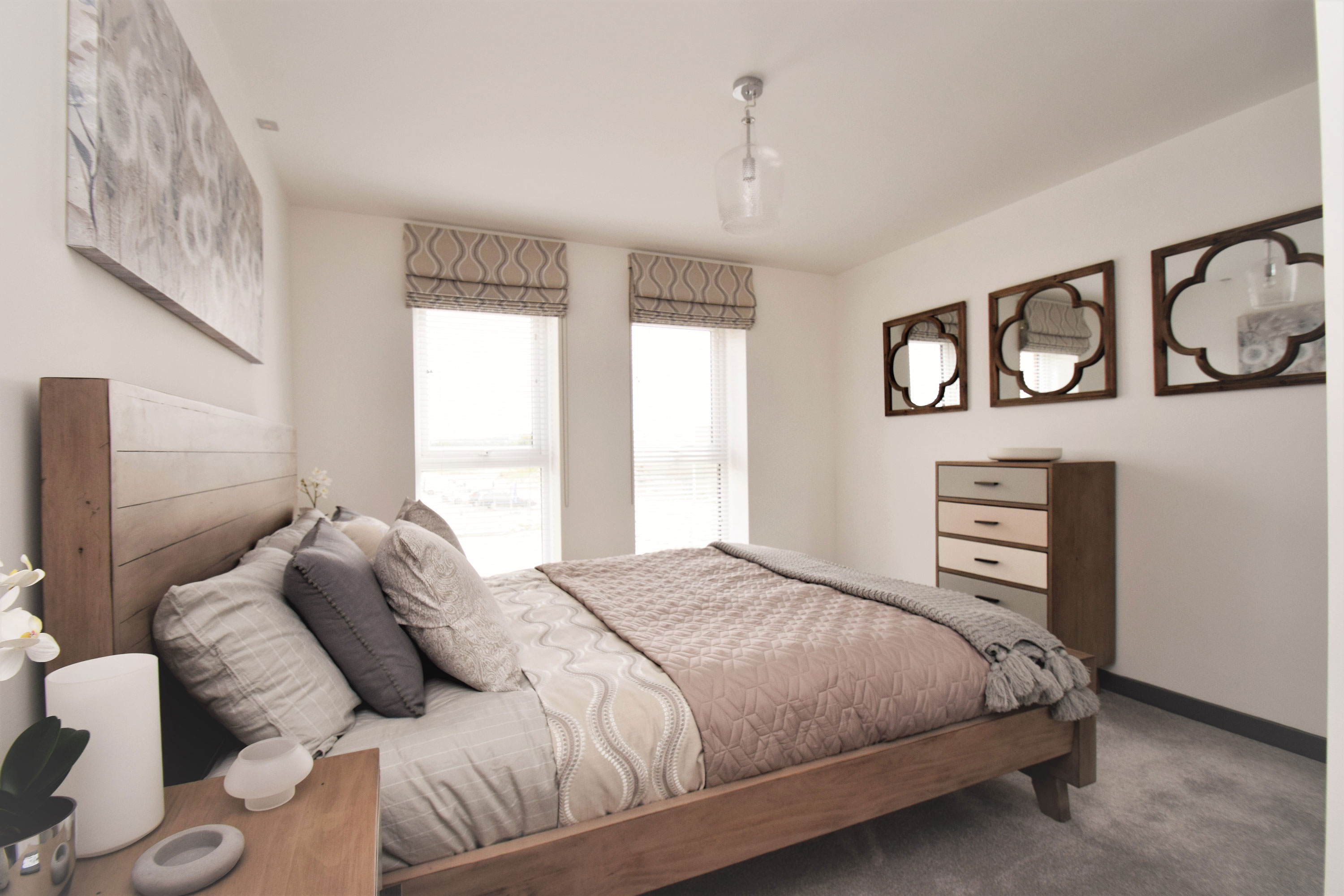 Double bedroom in one of the homes at Taw Wharf