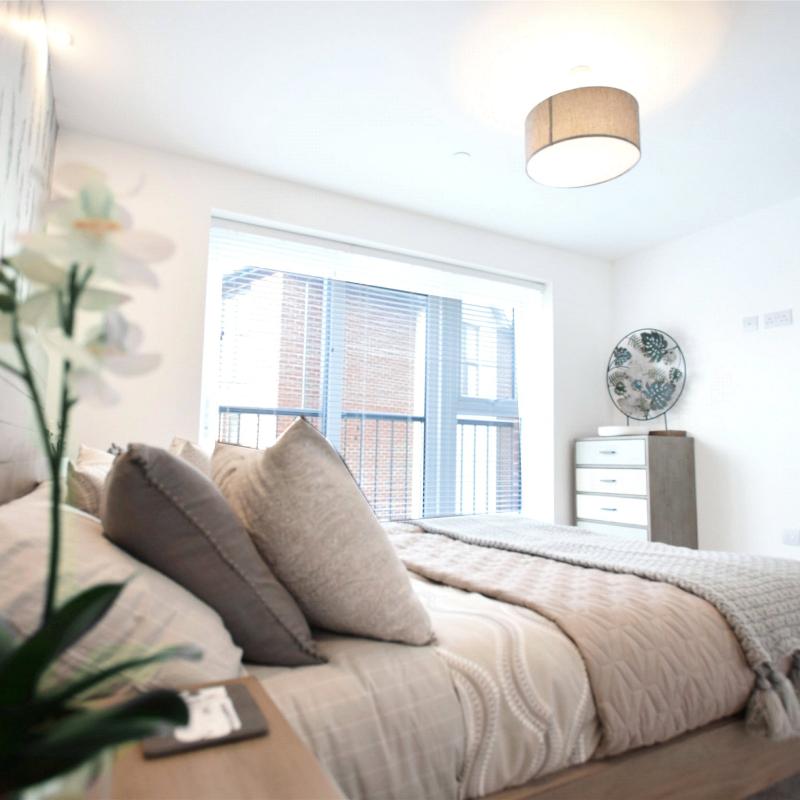 Bedroom in plot 150 of Taw Wharf in North Devon