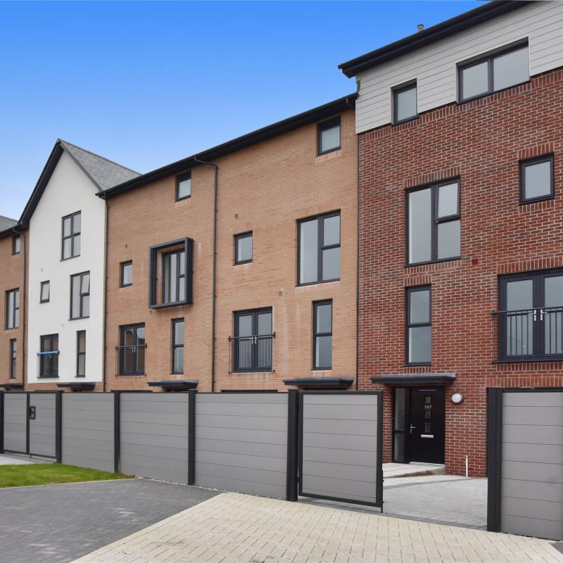 Exterior view of the new homes at Taw Wharf in Barnstaple