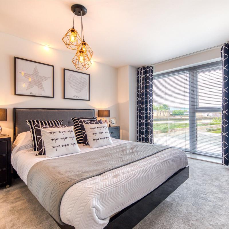Bedroom in Plot 158 of Taw Wharf